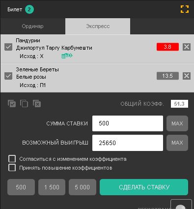 Купон с указанием потенциального выигрыша
